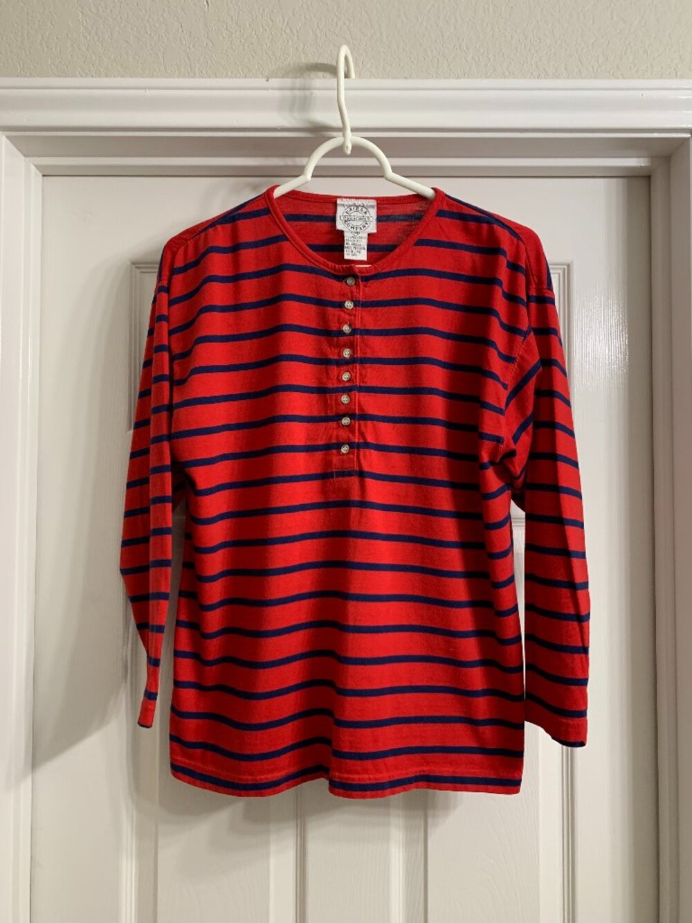 Erika & Company Women's Red and Blue Shirt, Size Medium